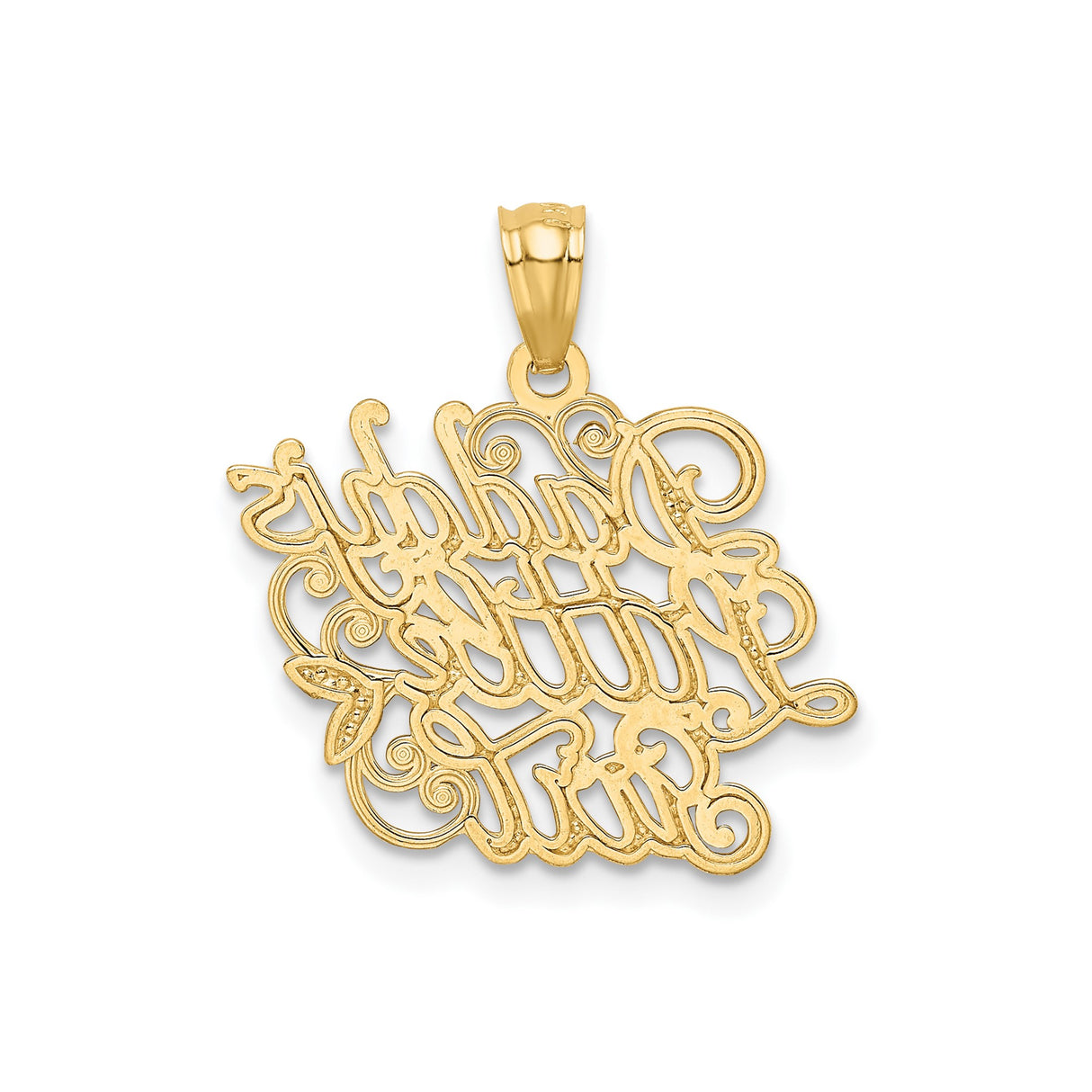 14k Two-Tone Gold Pendant, Daddys Little Girl Script, Sentimental Daughter Charm