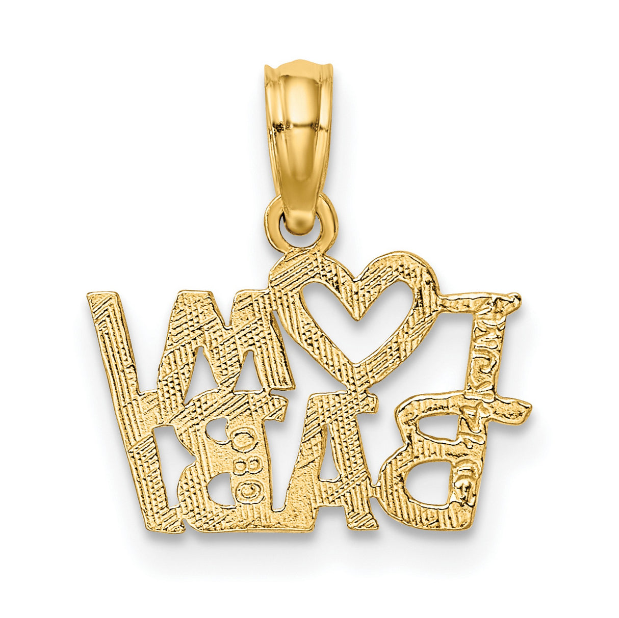 14k Yellow Gold Pendant, I Heart My Baby Charm, Sentimental Love Jewelry for Women or Unisex