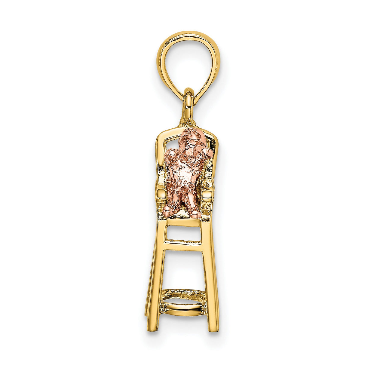 14k Two-Tone Gold Crucifix Pendant with Jesus on Modern Stylized Cross