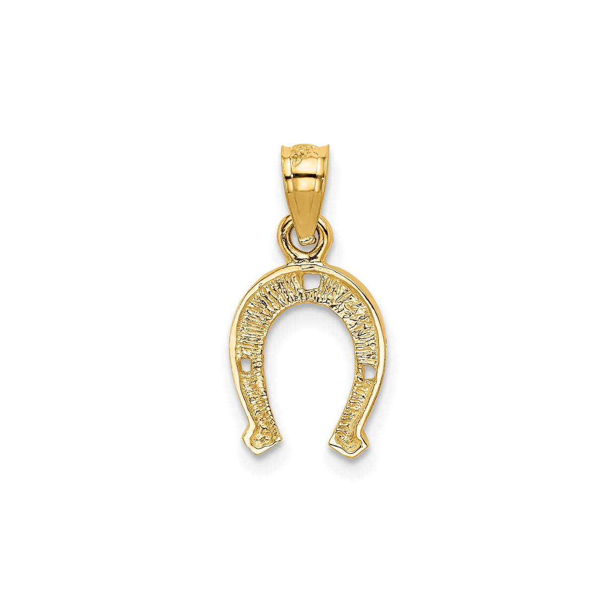 14k Yellow Gold Horseshoe Pendant, Classic Symbol of Luck and Protection for Women or Unisex Wear