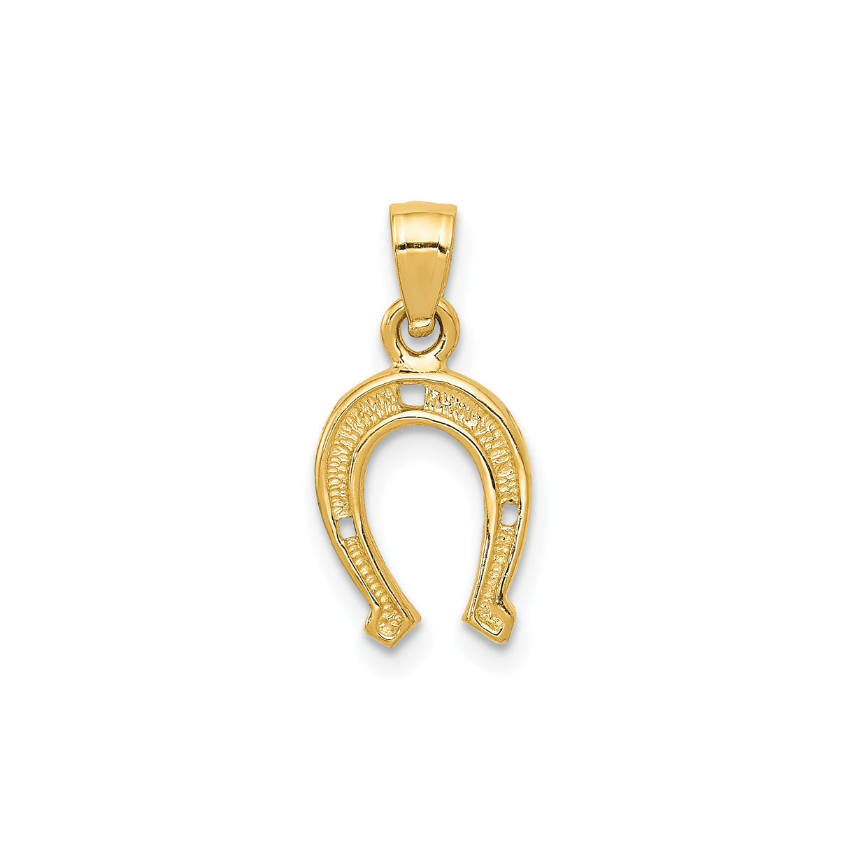14k Yellow Gold Horseshoe Pendant, Classic Symbol of Luck and Protection for Women or Unisex Wear