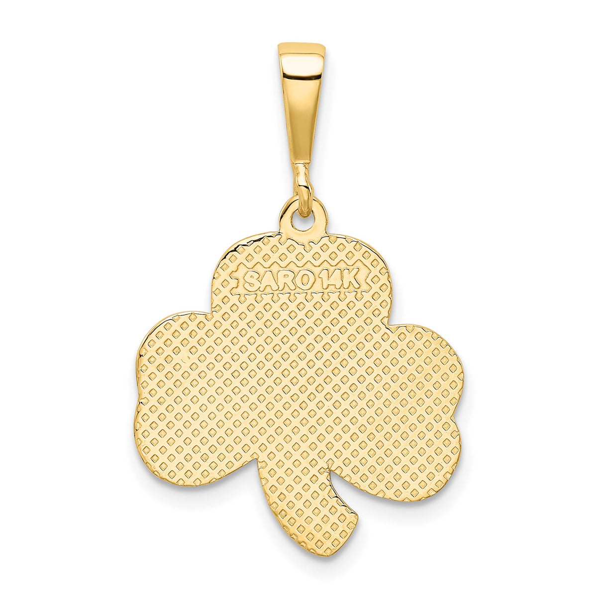 14k Yellow Gold Celtic Shamrock Pendant with Trinity Knot Design, Irish Heritage Charm