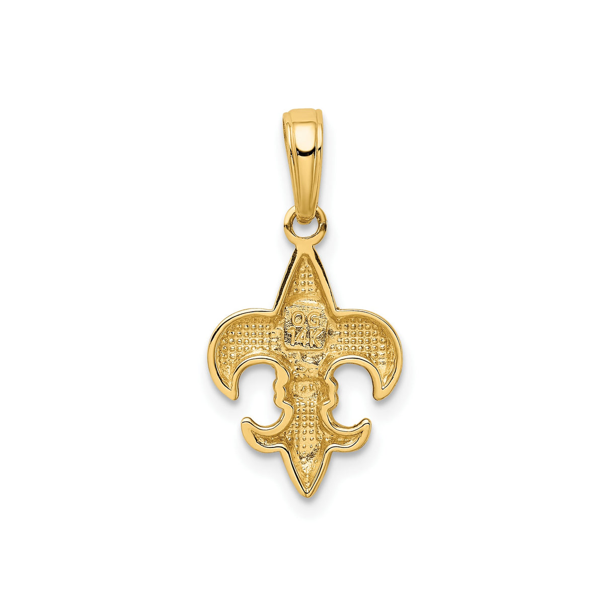 14k Yellow Gold Fleur de Lis Pendant, French Royalty Symbol, Unisex Religious Charm