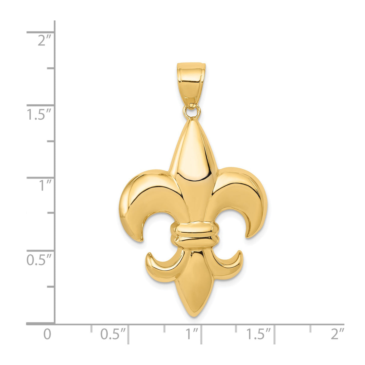 14k Yellow Gold Fleur de Lis Pendant, French Lily Symbol, Unisex or Mens Charm