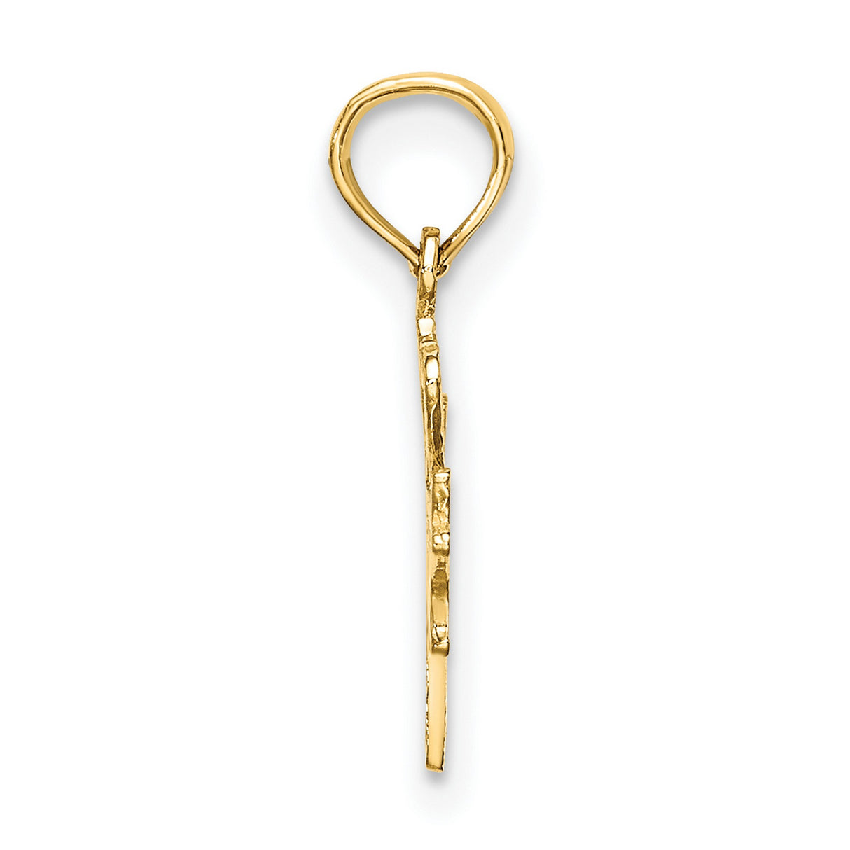 14k Yellow Gold Pendant, I Love Hollywood Star Design, Unisex Pop Culture Charm