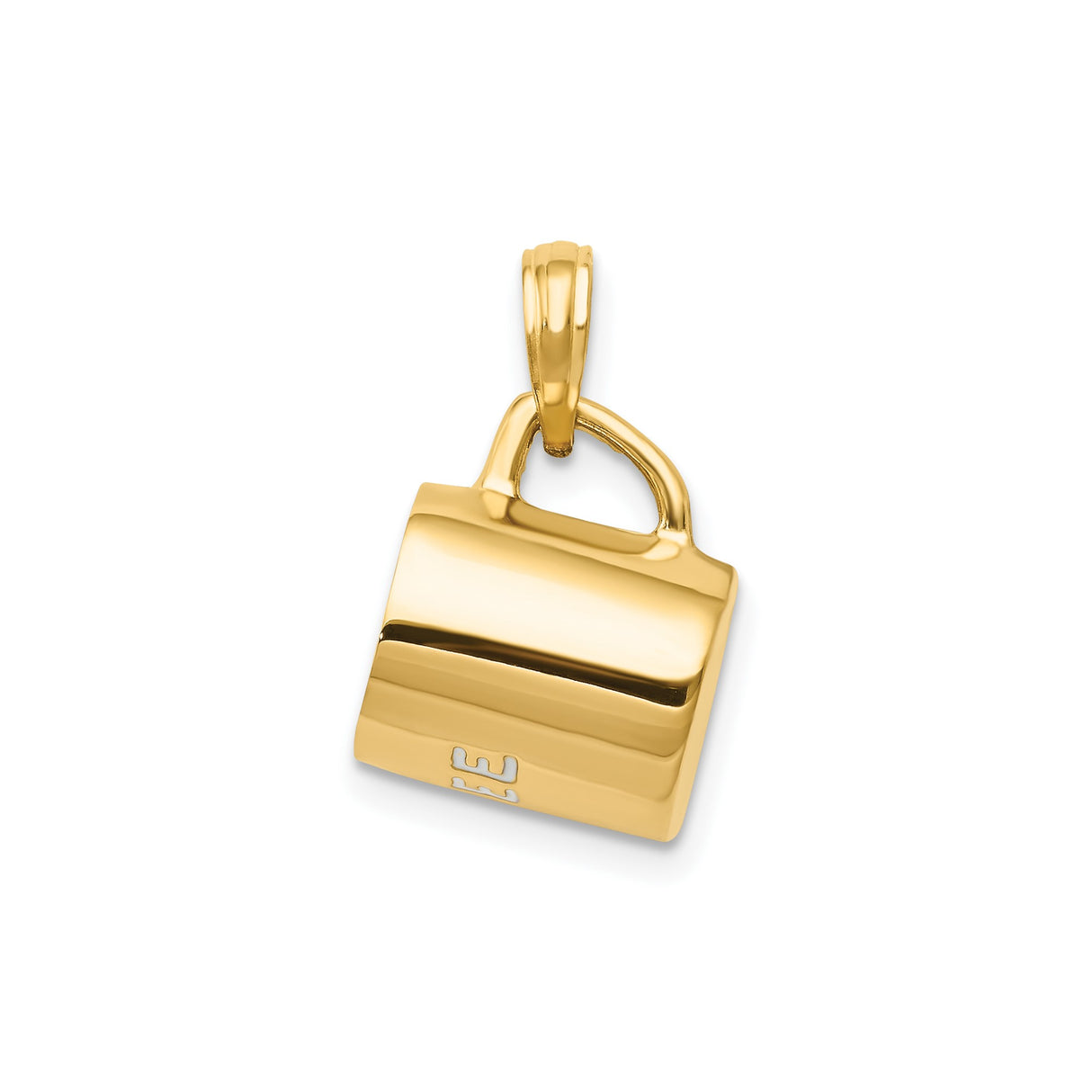 14k Yellow Gold Lock Pendant with Keyhole Detail, Polished Padlock Charm for Women or Unisex