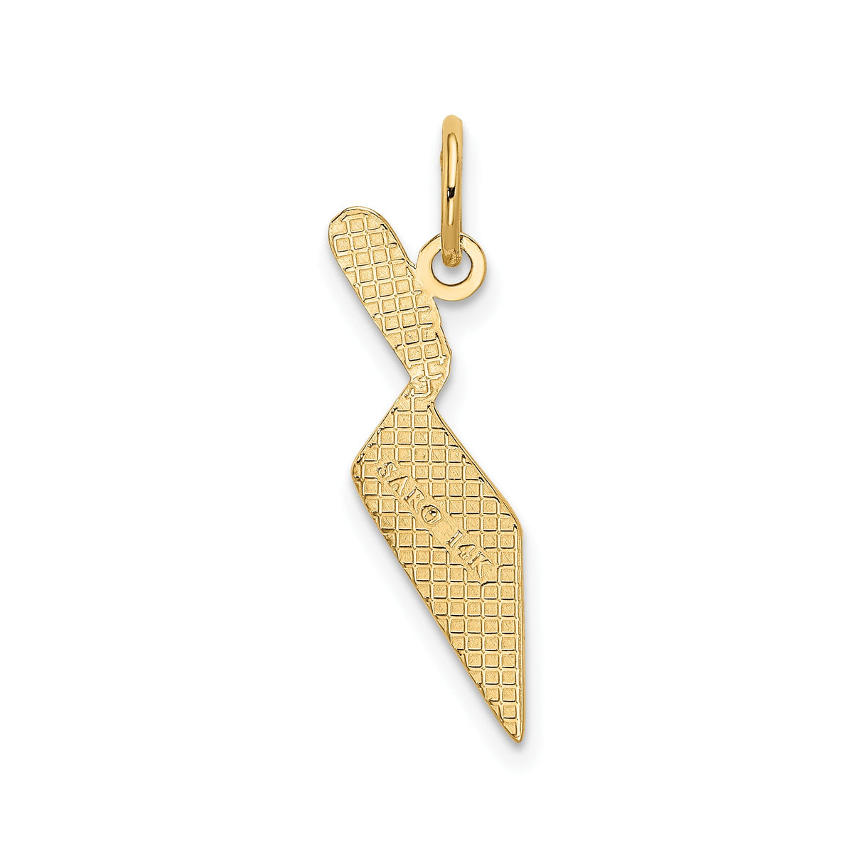 14k Yellow Gold Trowel Pendant Charm, Masonic Builder Symbol for Men or Unisex Wear