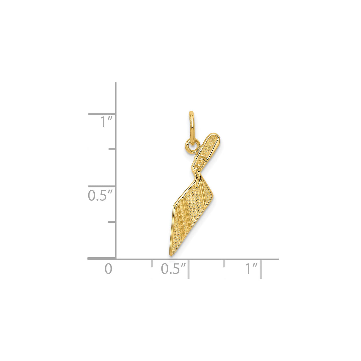 14k Yellow Gold Trowel Pendant Charm, Masonic Builder Symbol for Men or Unisex Wear