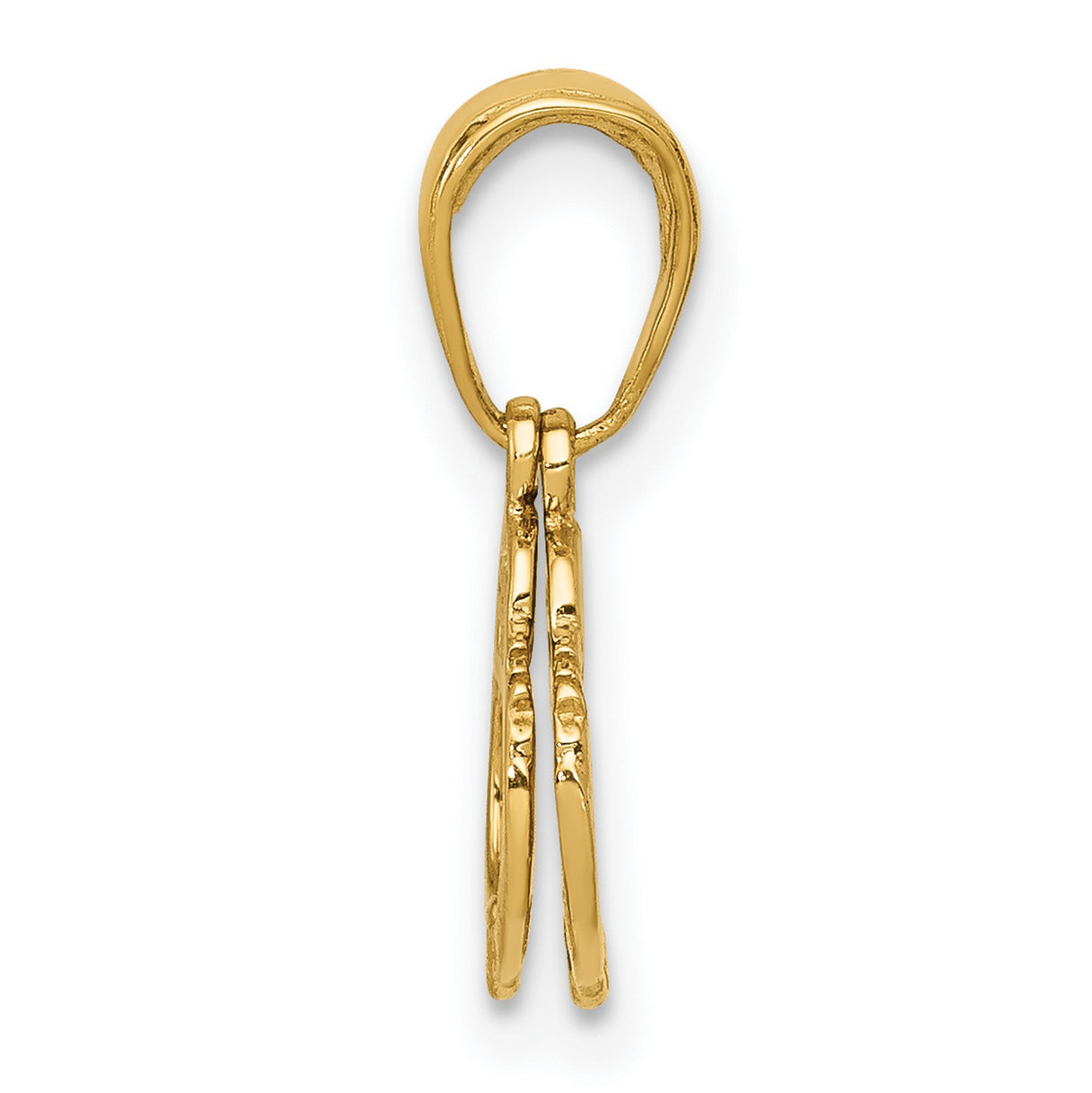 Police Handcuffs with Textured Back Charm Pendant in Real 14k Yellow Gold