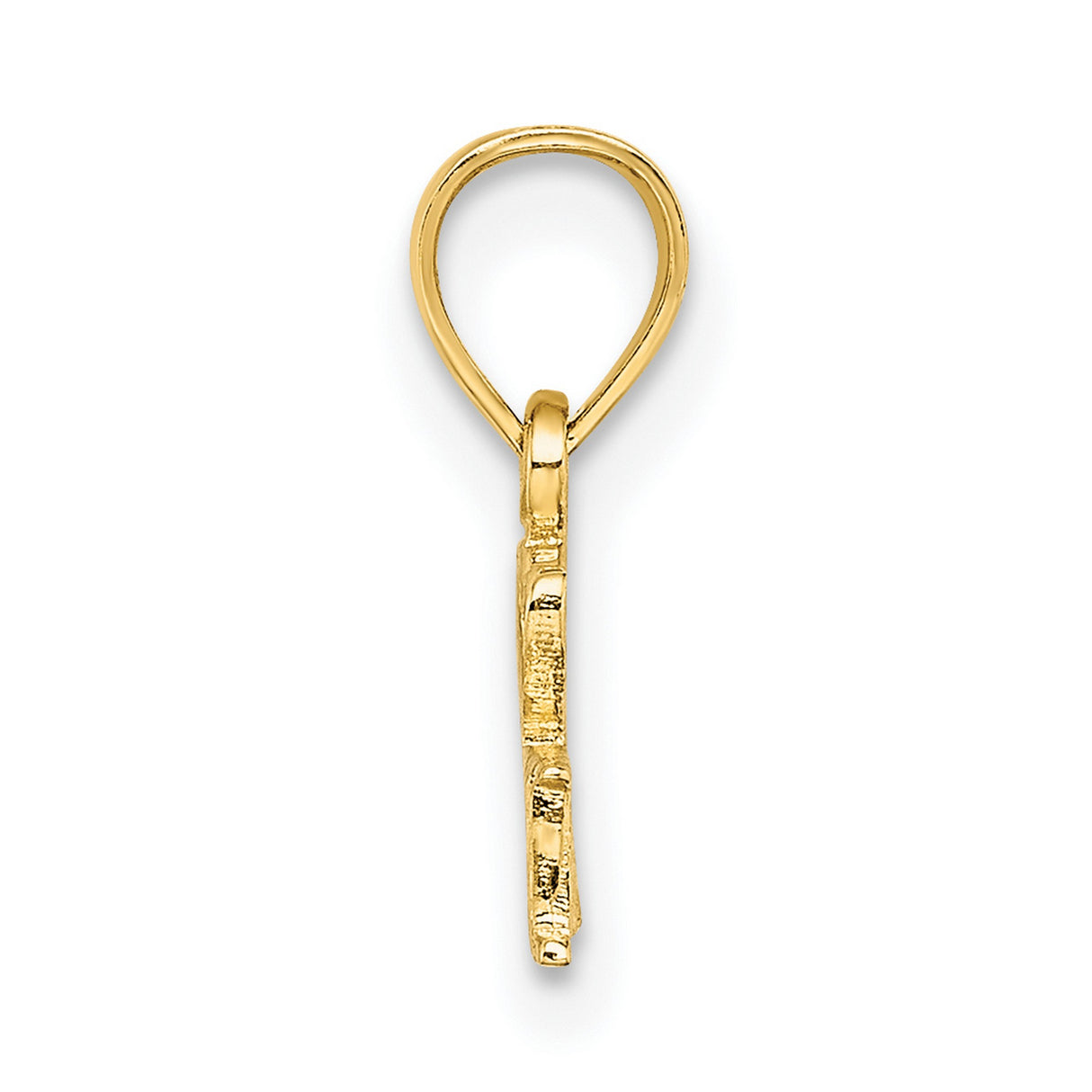 14k Yellow Gold Pendant, I Love Hawaii with Heart Symbol, Travel Souvenir Charm