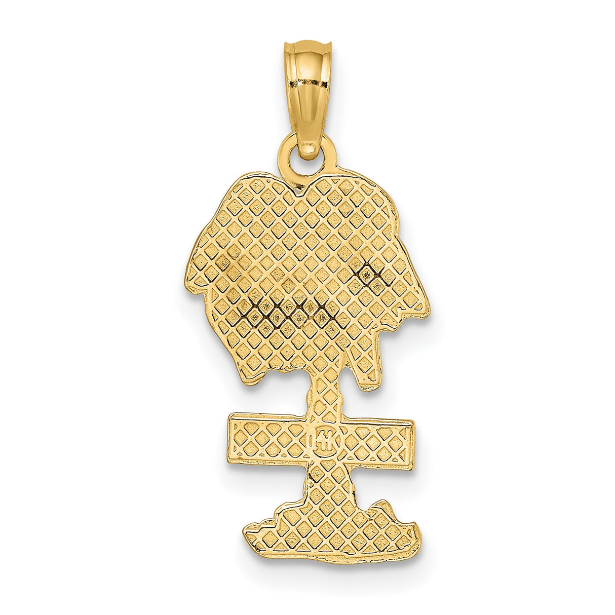 14k Yellow Gold Palm Tree Pendant with St. George Name, Unisex Tropical Charm