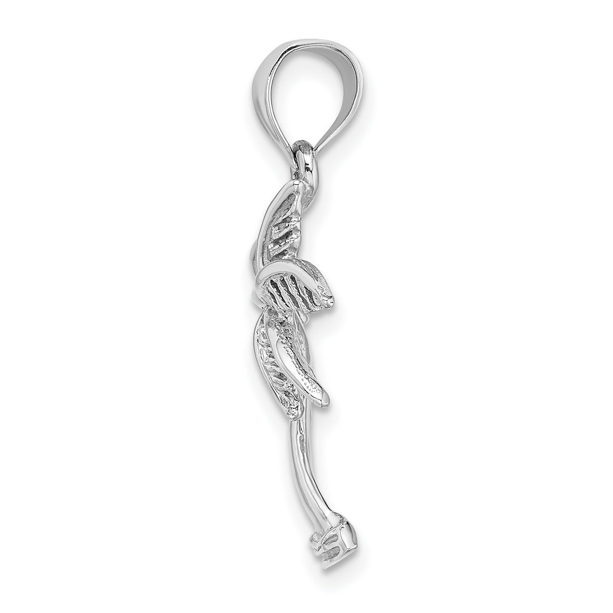 14k White Gold Palm Tree Pendant, Tropical Beach Charm, Ocean-Inspired Jewelry for Women