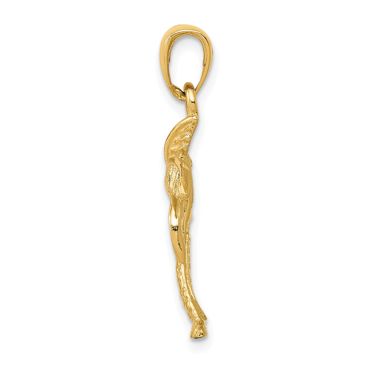 14k Yellow Gold Palm Tree Pendant, Textured Tropical Beach Charm, Island Vacation Jewelry