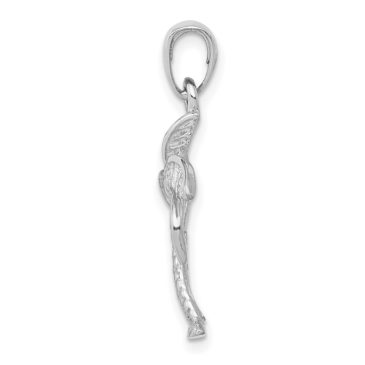 14k White Gold Palm Tree Pendant with Detailed Trunk and Leaf Design