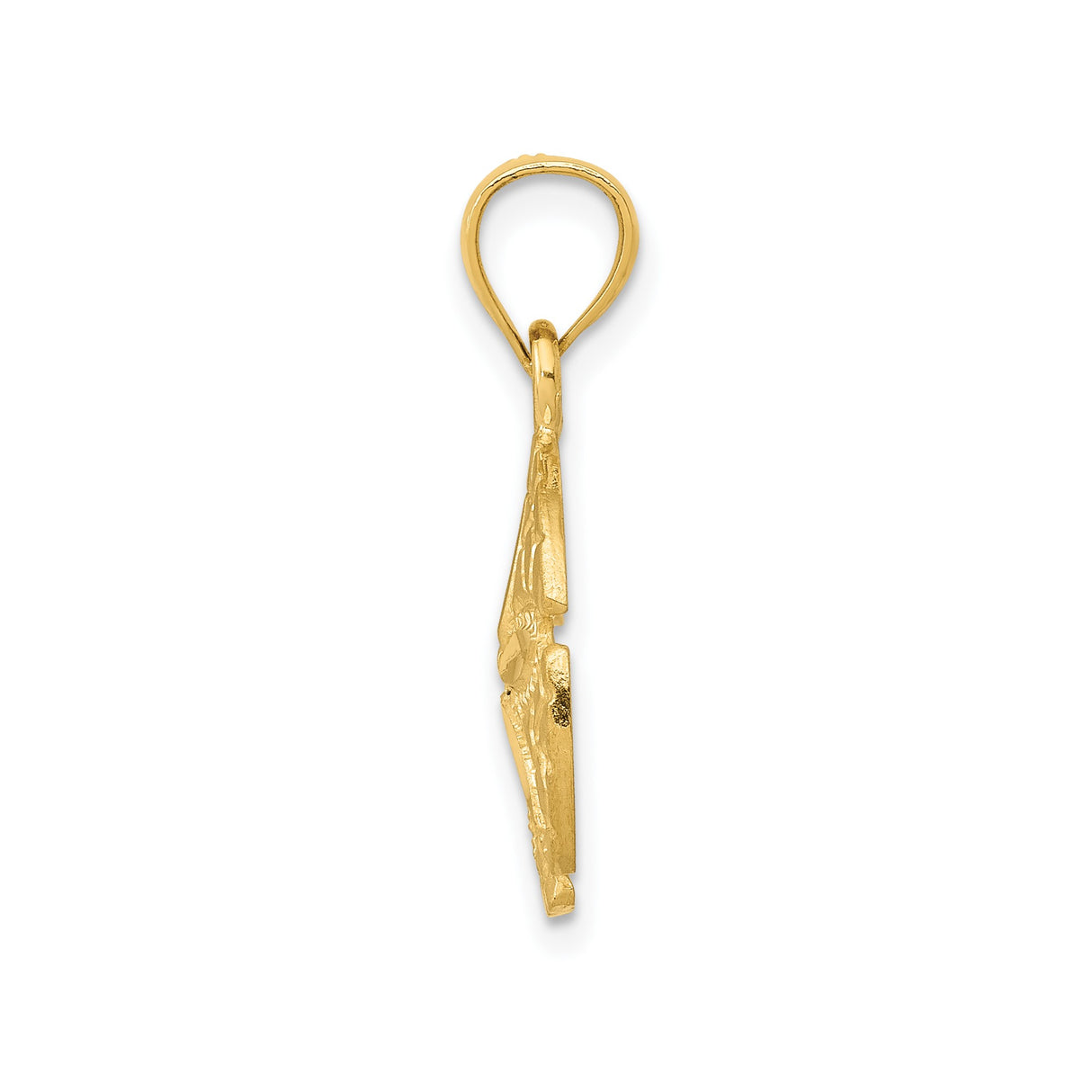 14k Yellow Gold Sand Dollar Pendant with Cut-Out Design, Coastal Beach Jewelry Charm