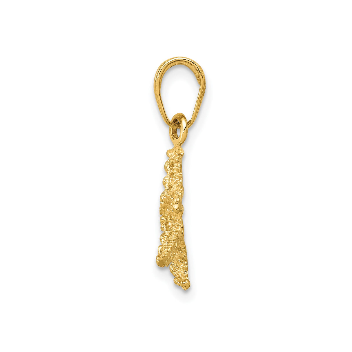 14k Yellow Gold Starfish Pendant with Textured Openwork Design, Nautical Coastal Theme