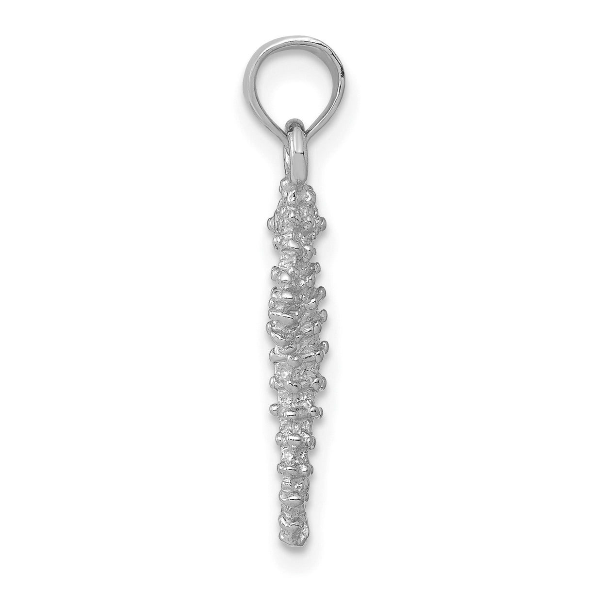 14k White Gold Seahorse Pendant, Nautical Ocean Animal Charm for Women