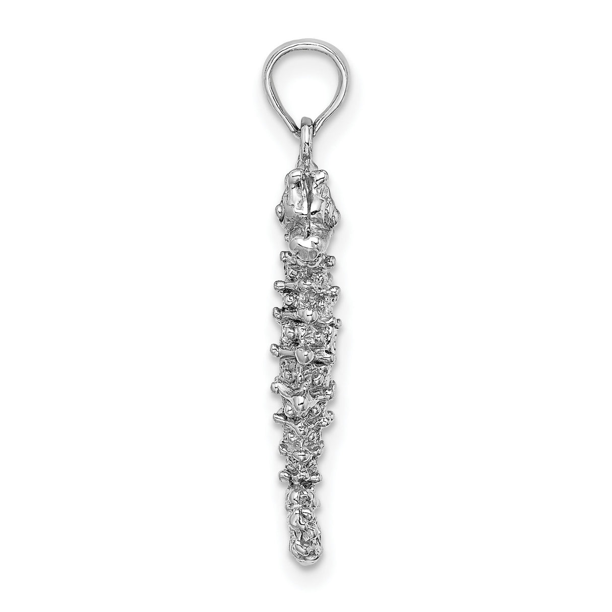 14k White Gold Seahorse Pendant, Nautical Marine Life Charm for Women