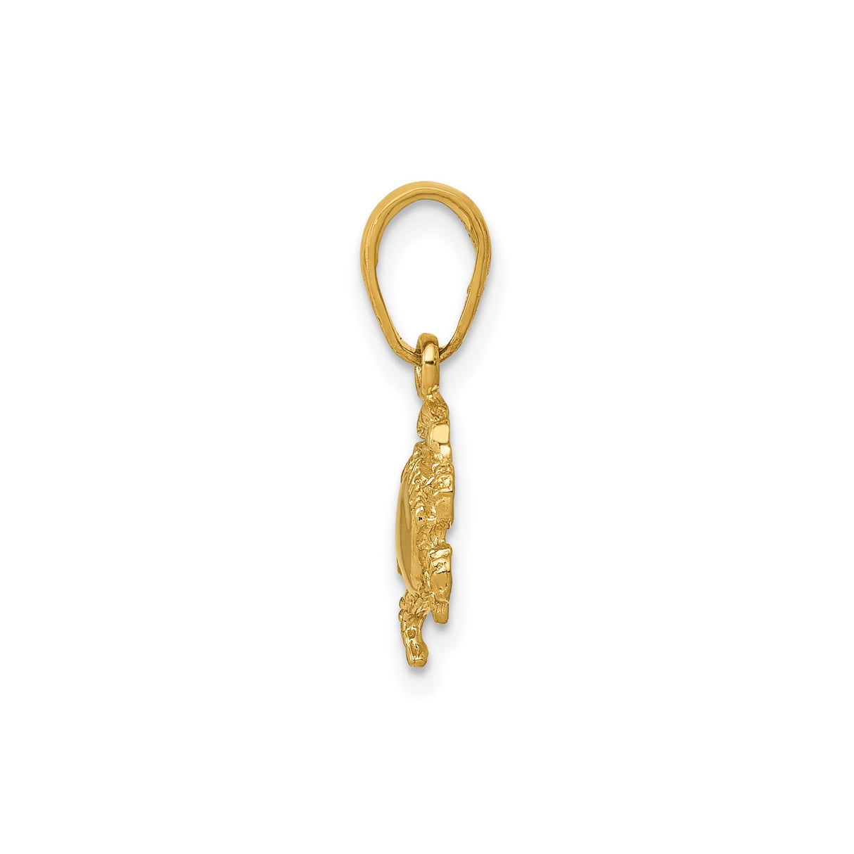 14k Yellow Gold Crab Pendant with Detailed Crustacean Design, Zodiac Cancer Charm