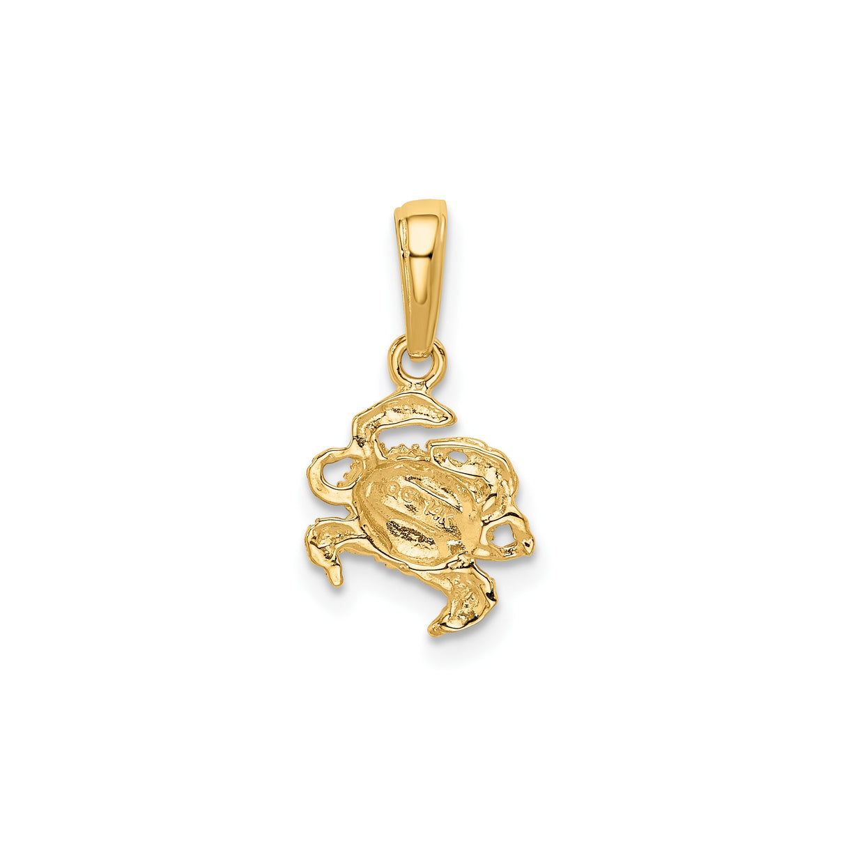 14k Yellow Gold Crab Pendant with Detailed Crustacean Design, Zodiac Cancer Charm