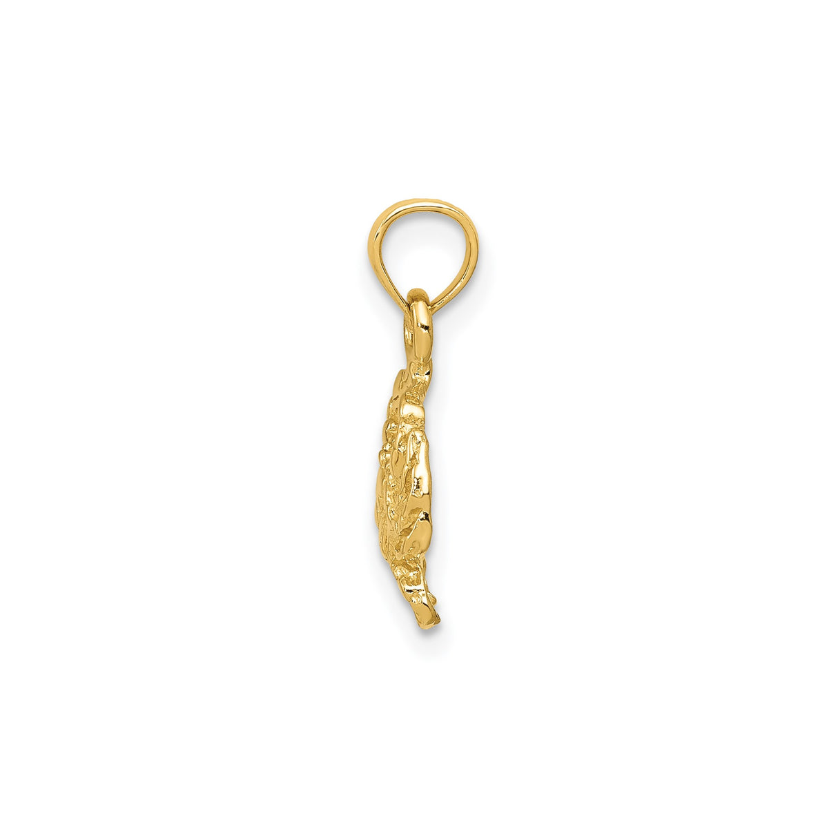 14k Yellow Gold Crab Pendant, Cancer Zodiac Sign Astrology Charm for Women or Unisex Wear