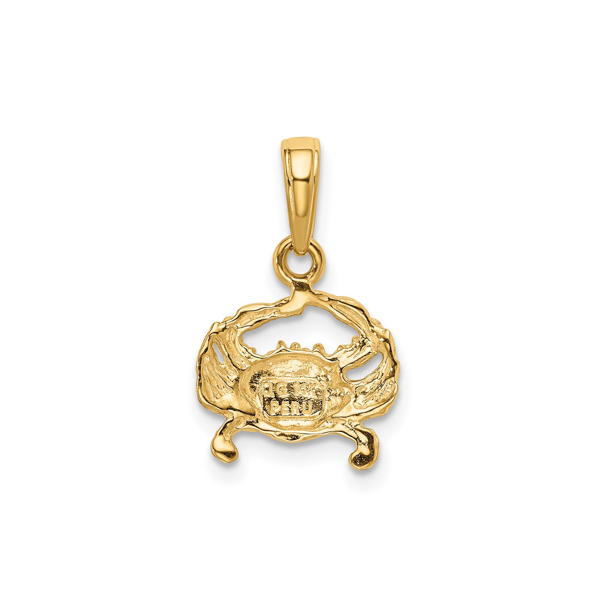 14k Yellow Gold Crab Pendant, Cancer Zodiac Sign Astrology Charm for Women or Unisex Wear