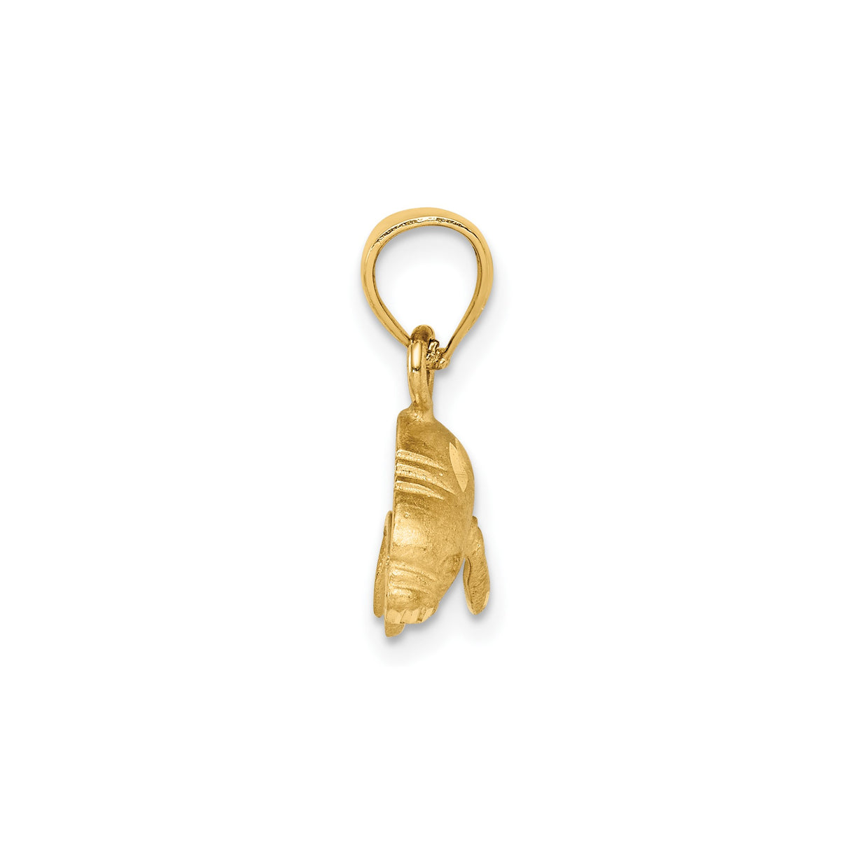 14k Yellow Gold Manatee Pendant, Polished Sea Cow Ocean Charm, Nautical Nature Jewelry