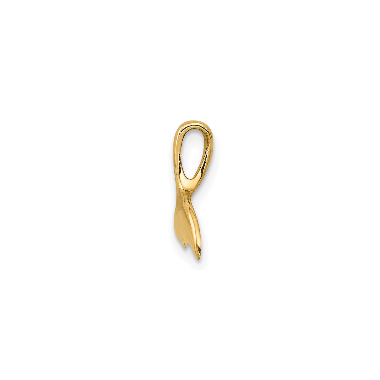 14k Yellow Gold Whale Tail Pendant, Minimalist Nautical Marine Life Design for Women