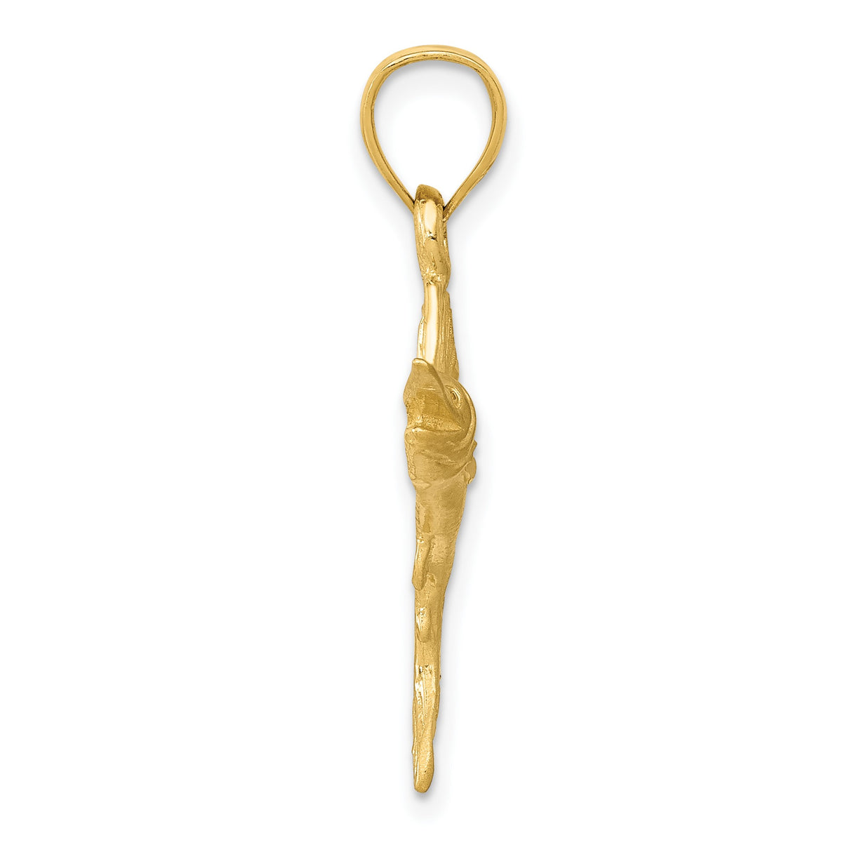 14k Yellow Gold Sailfish Pendant, Detailed Billfish Ocean Design for Men or Unisex