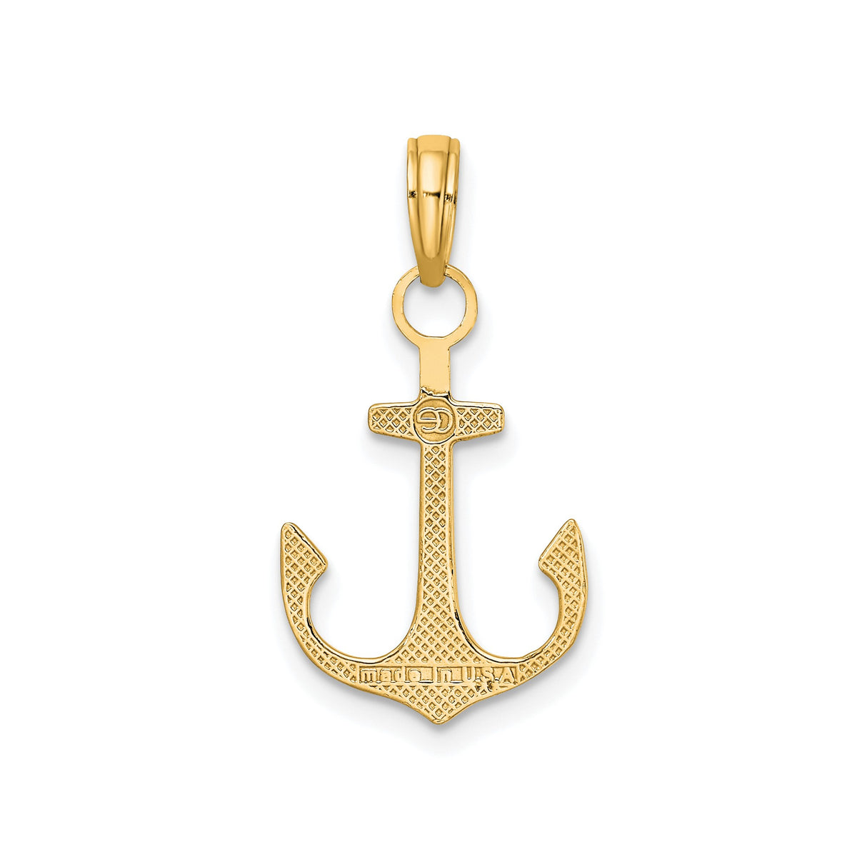 14k Yellow Gold Anchor Pendant, Nautical Maritime Charm, Unisex Spiritual Symbol Jewelry