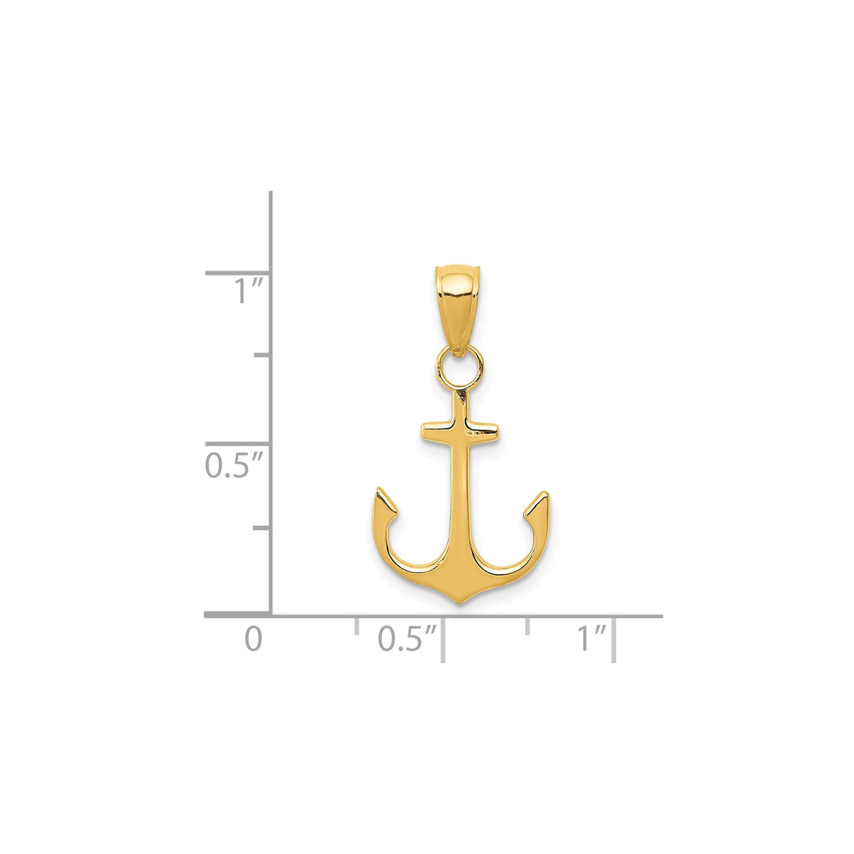 14k Yellow Gold Anchor Pendant, Nautical Maritime Charm, Unisex Spiritual Symbol Jewelry