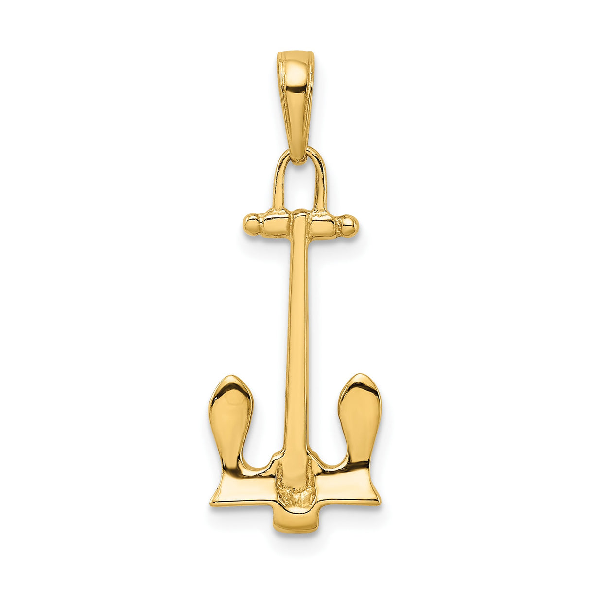 14k Yellow Gold Anchor Pendant, Nautical Symbol of Strength and Hope, Unisex Spiritual Jewelry