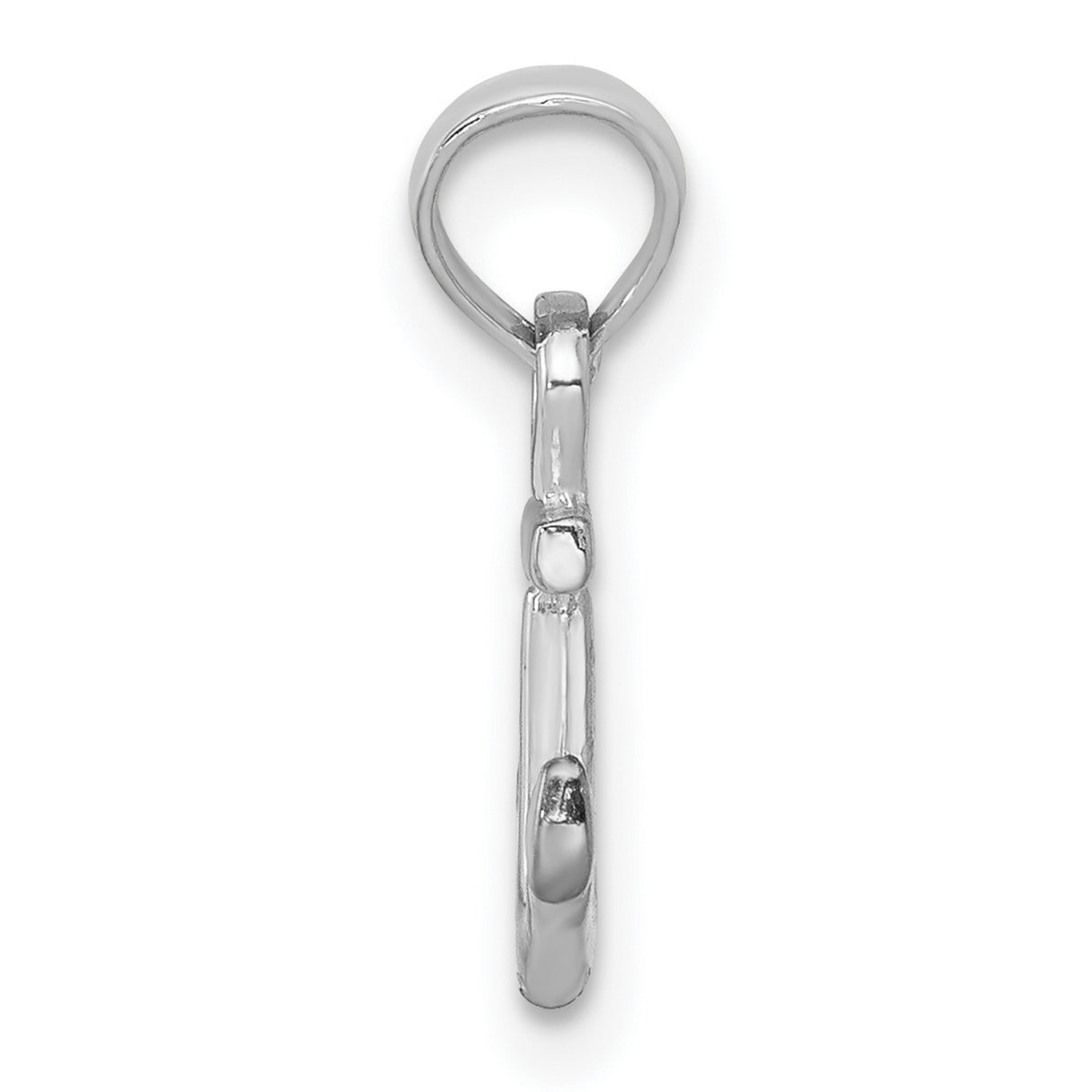 14k White Gold Anchor Pendant, Nautical Faith Symbol for Men or Women