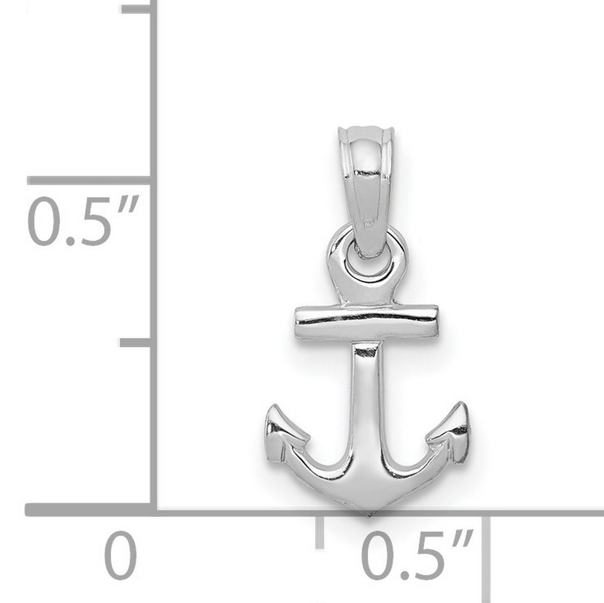 14k White Gold Anchor Pendant, Nautical Faith Symbol for Men or Women