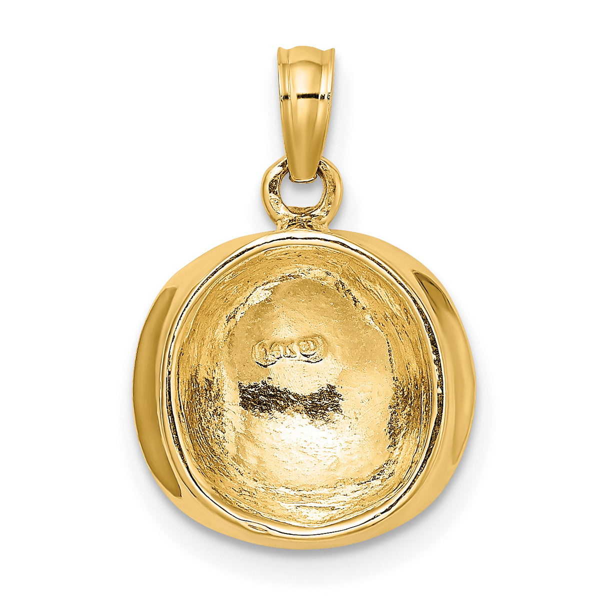 14k Yellow Gold Orthodox Pendant with Textured Borders and Round Prosphora Seal Design