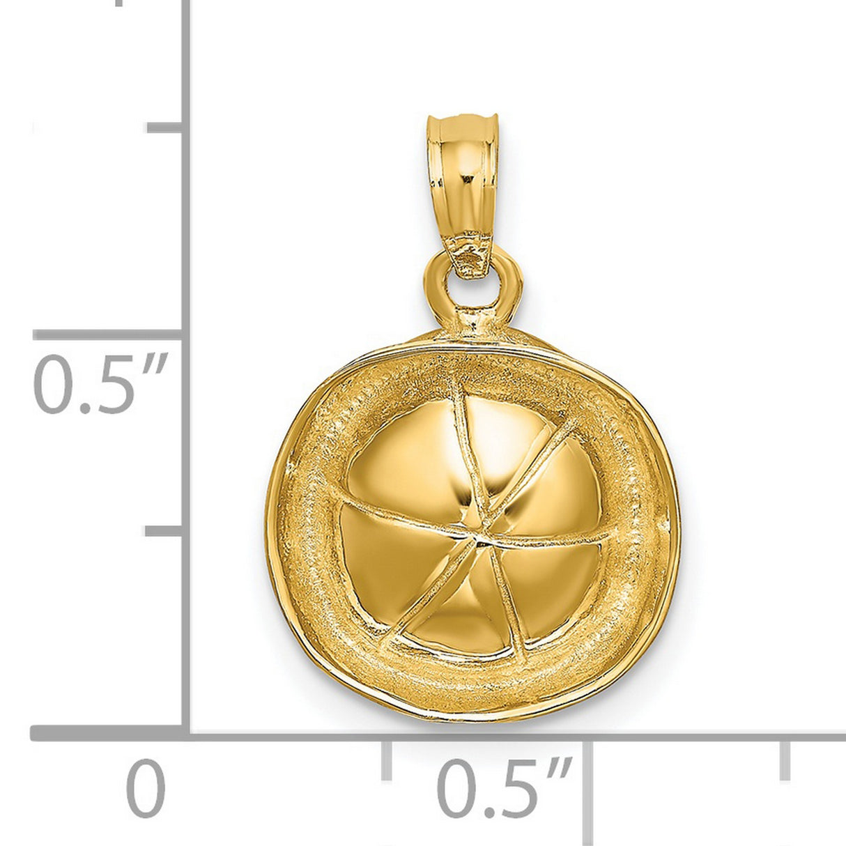 14k Yellow Gold Orthodox Pendant with Textured Borders and Round Prosphora Seal Design
