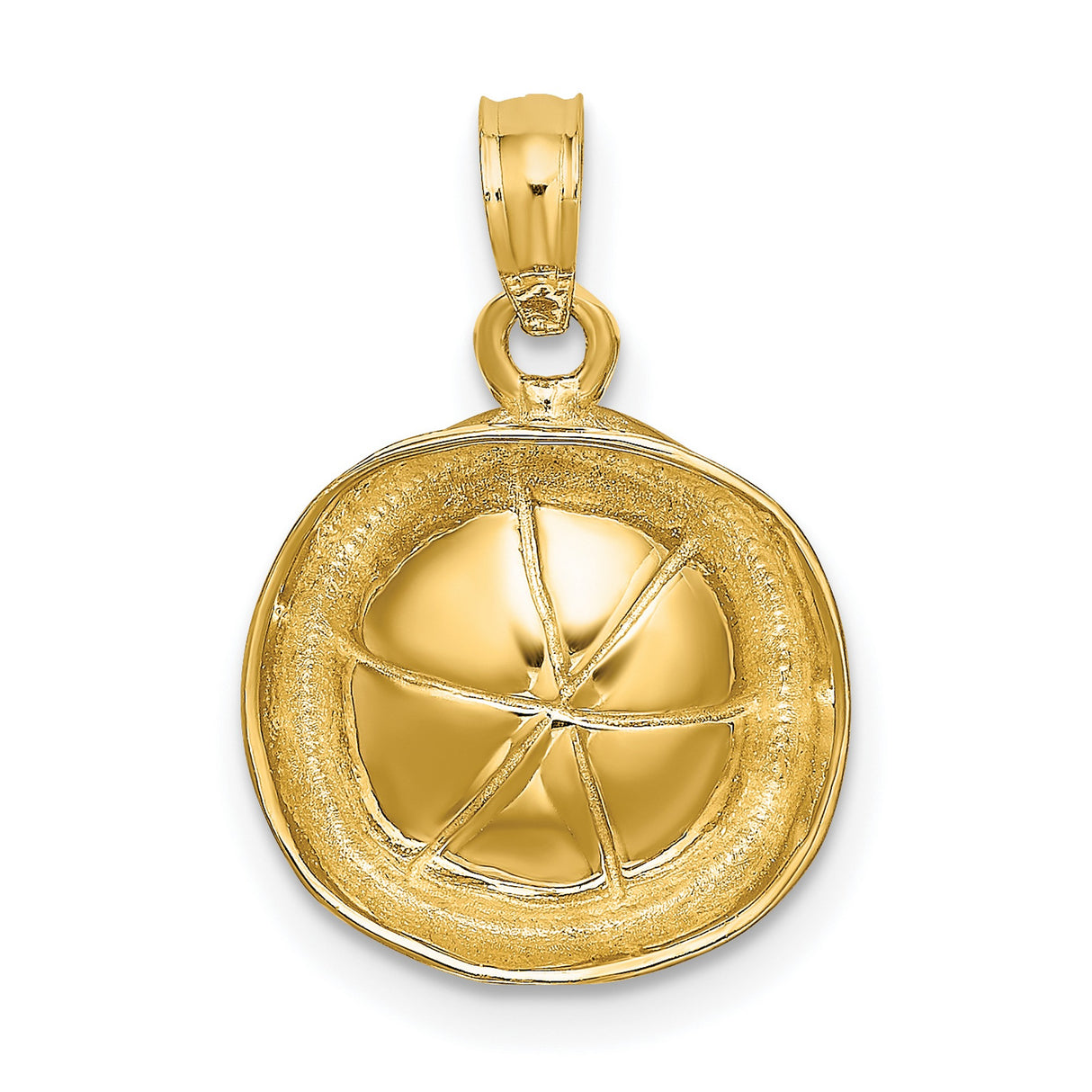 14k Yellow Gold Orthodox Pendant with Textured Borders and Round Prosphora Seal Design