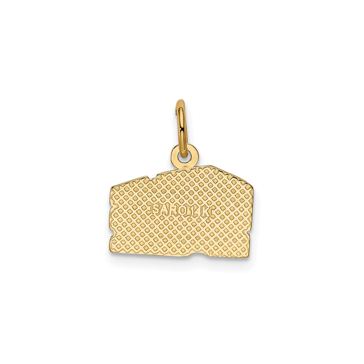 14k Yellow Gold Cheese Wedge Pendant Charm, Swiss Cheese Slice Design, Culinary Theme