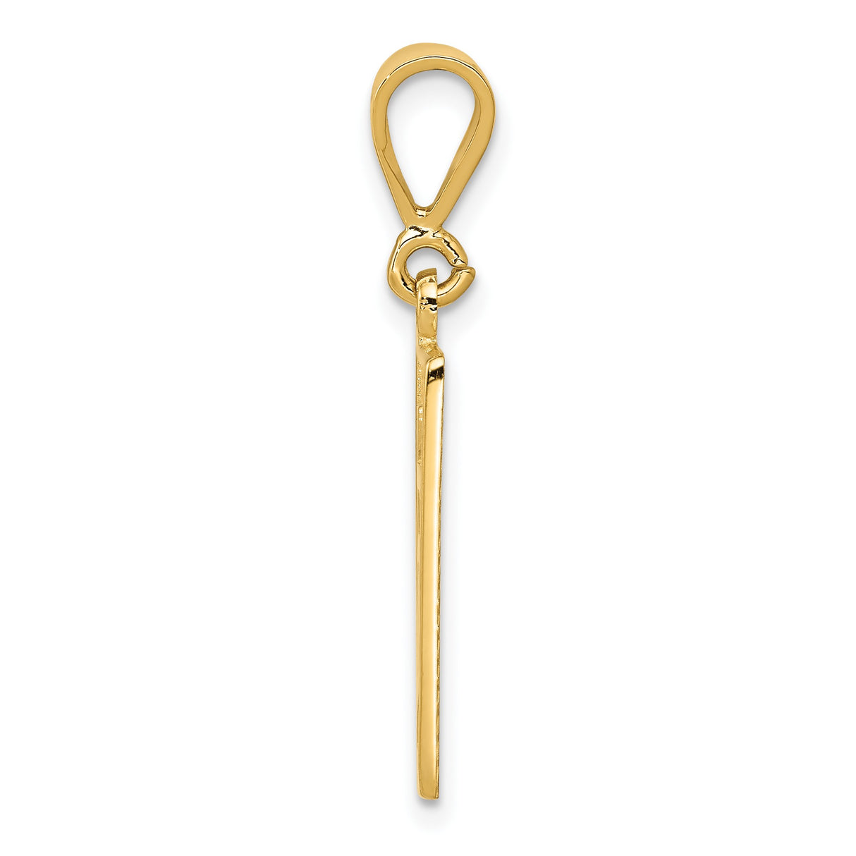 14k Yellow Gold Rectangular Pendant with Chinese Friendship Symbol, Unisex Charm