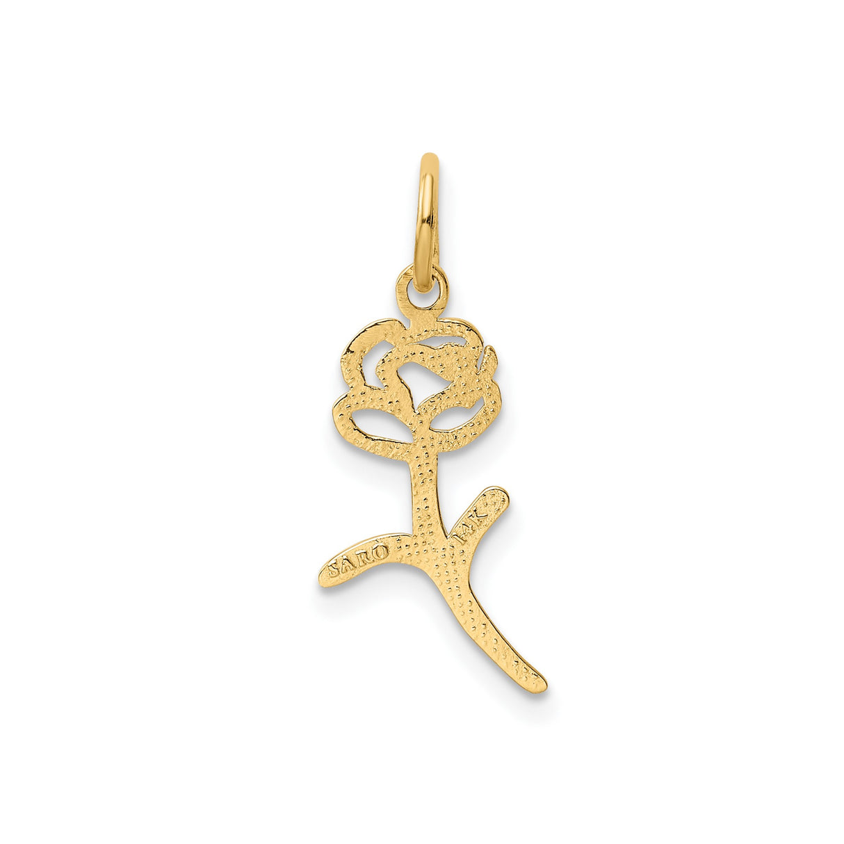 14k Yellow Gold Rose Flower Pendant with Open Design, Delicate Floral Charm for Women