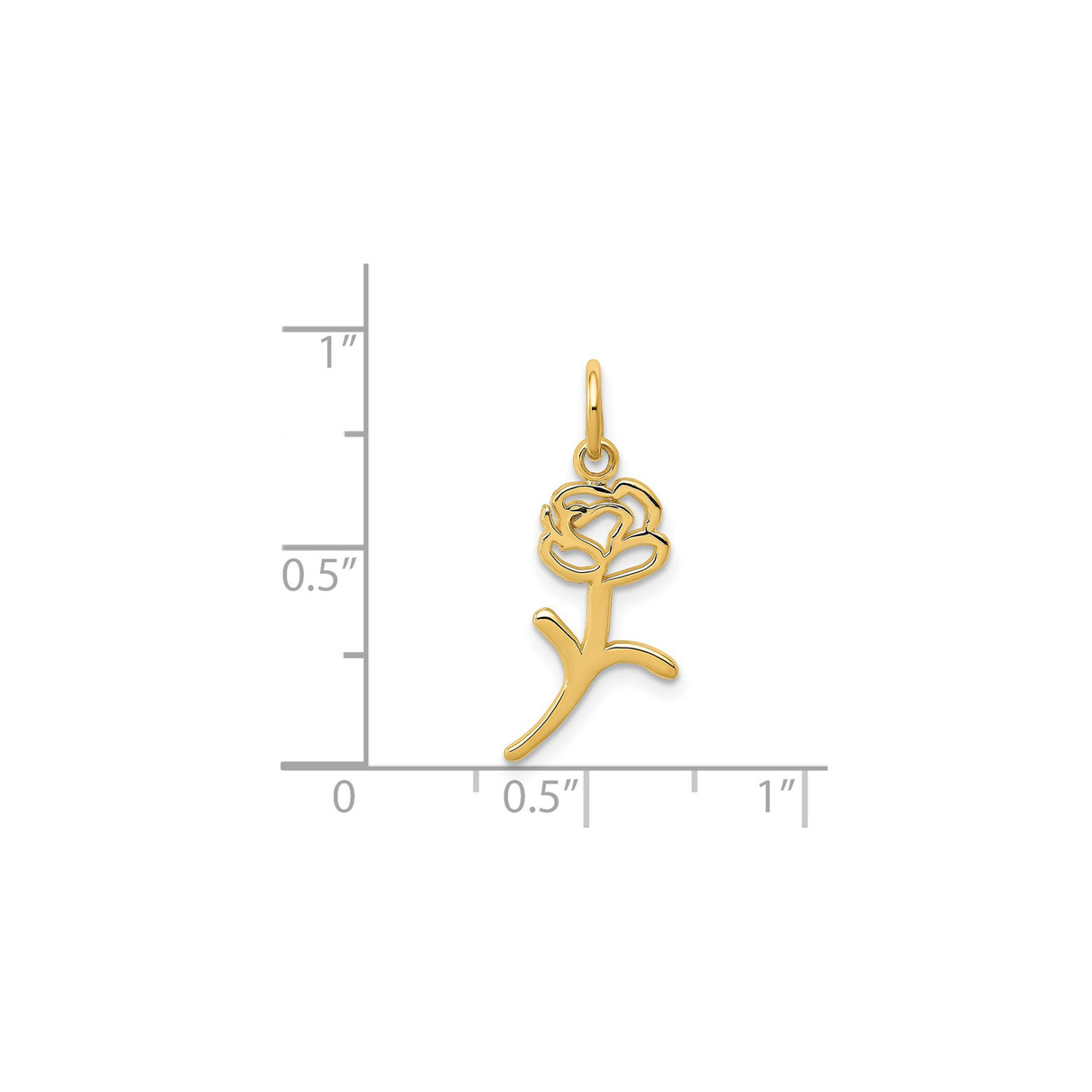 14k Yellow Gold Rose Flower Pendant with Open Design, Delicate Floral Charm for Women