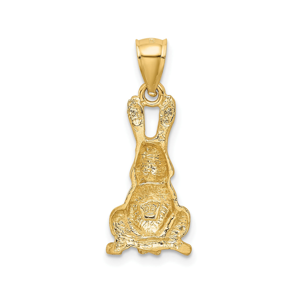 14k Yellow Gold Bunny Pendant, Detailed Sitting Rabbit Charm, Nature-Inspired Animal Jewelry