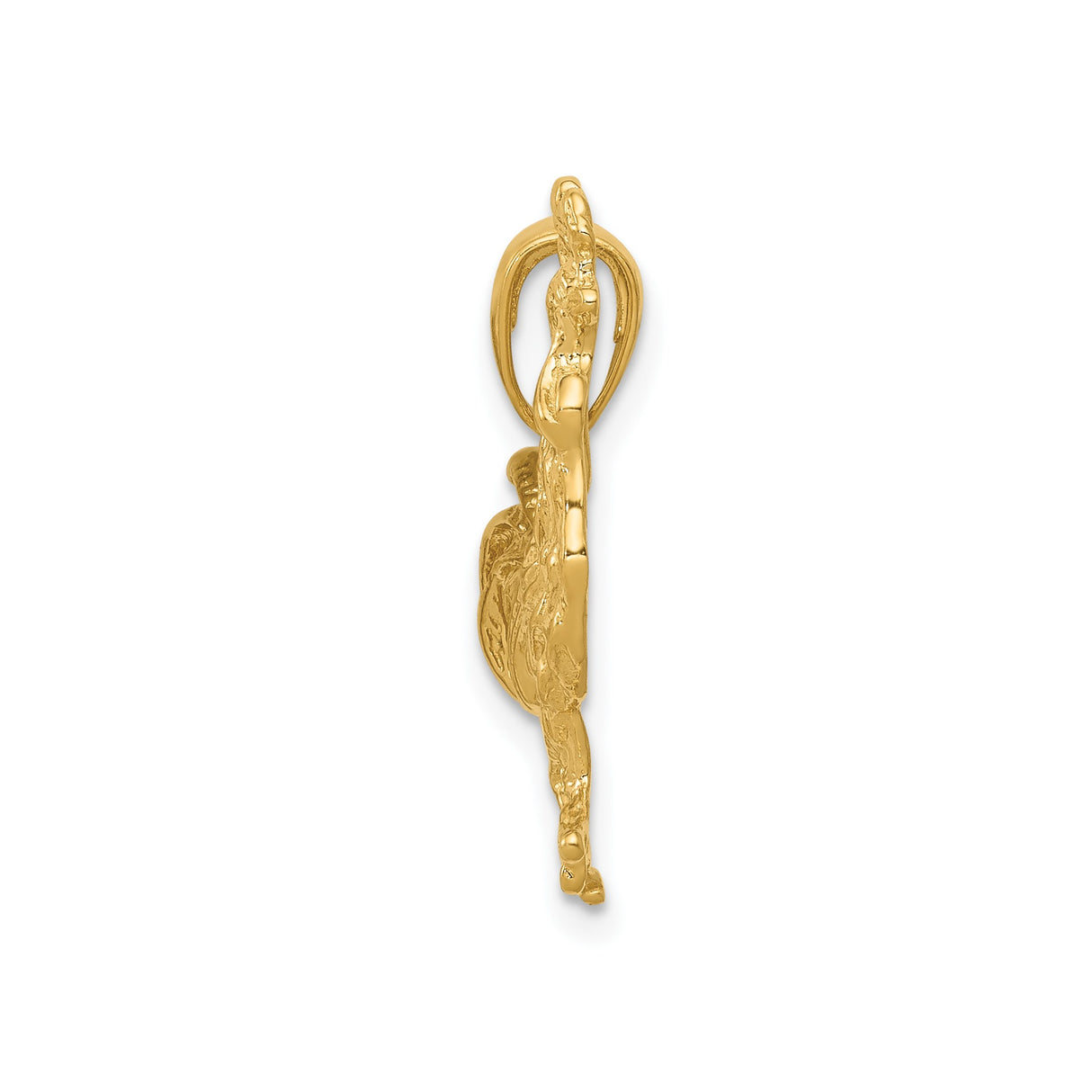 14k Yellow Gold Rooster Pendant, Zodiac Animal Charm for Women or Unisex