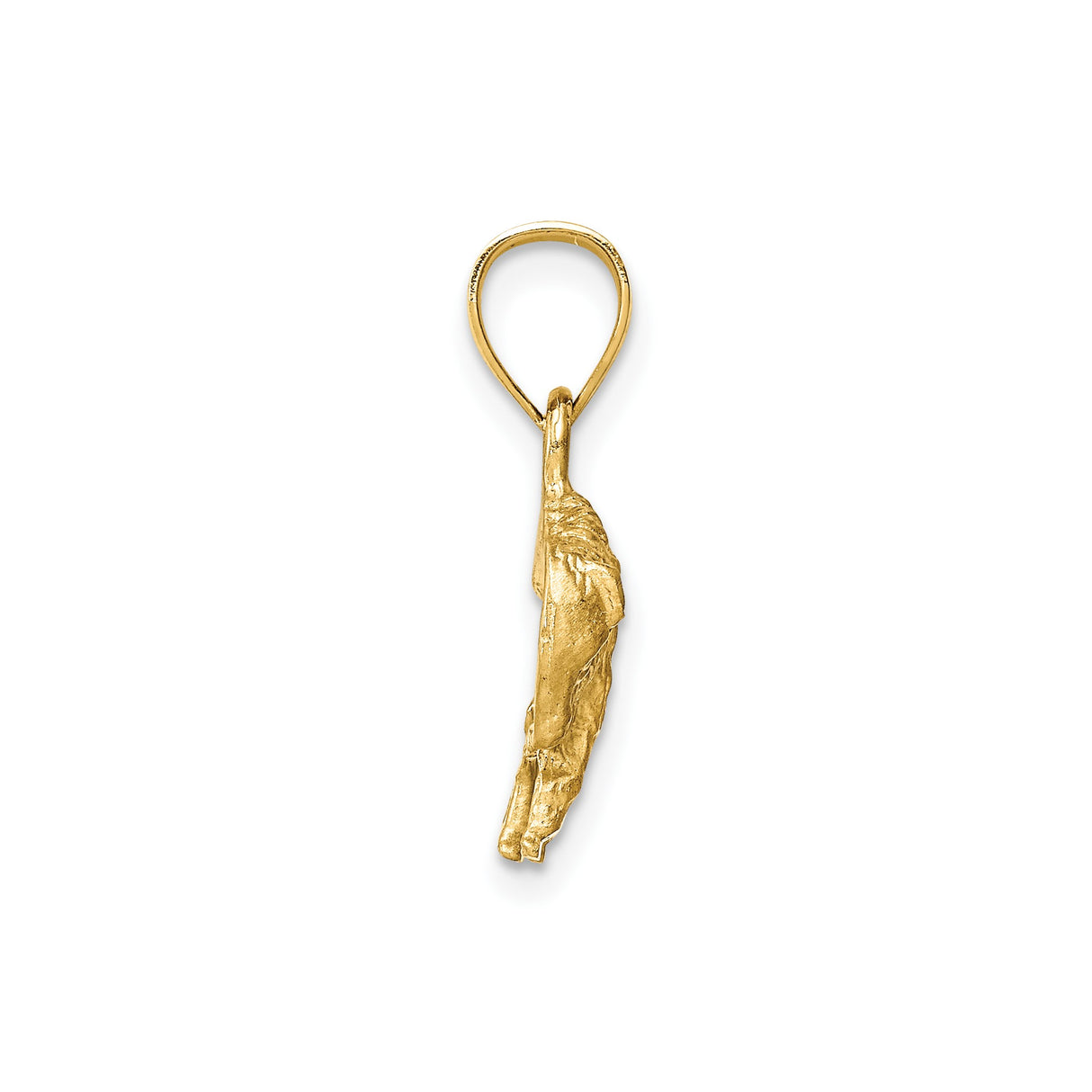 14k Yellow Gold Buffalo Pendant, American Bison Totem with Western and Native Spirit Style