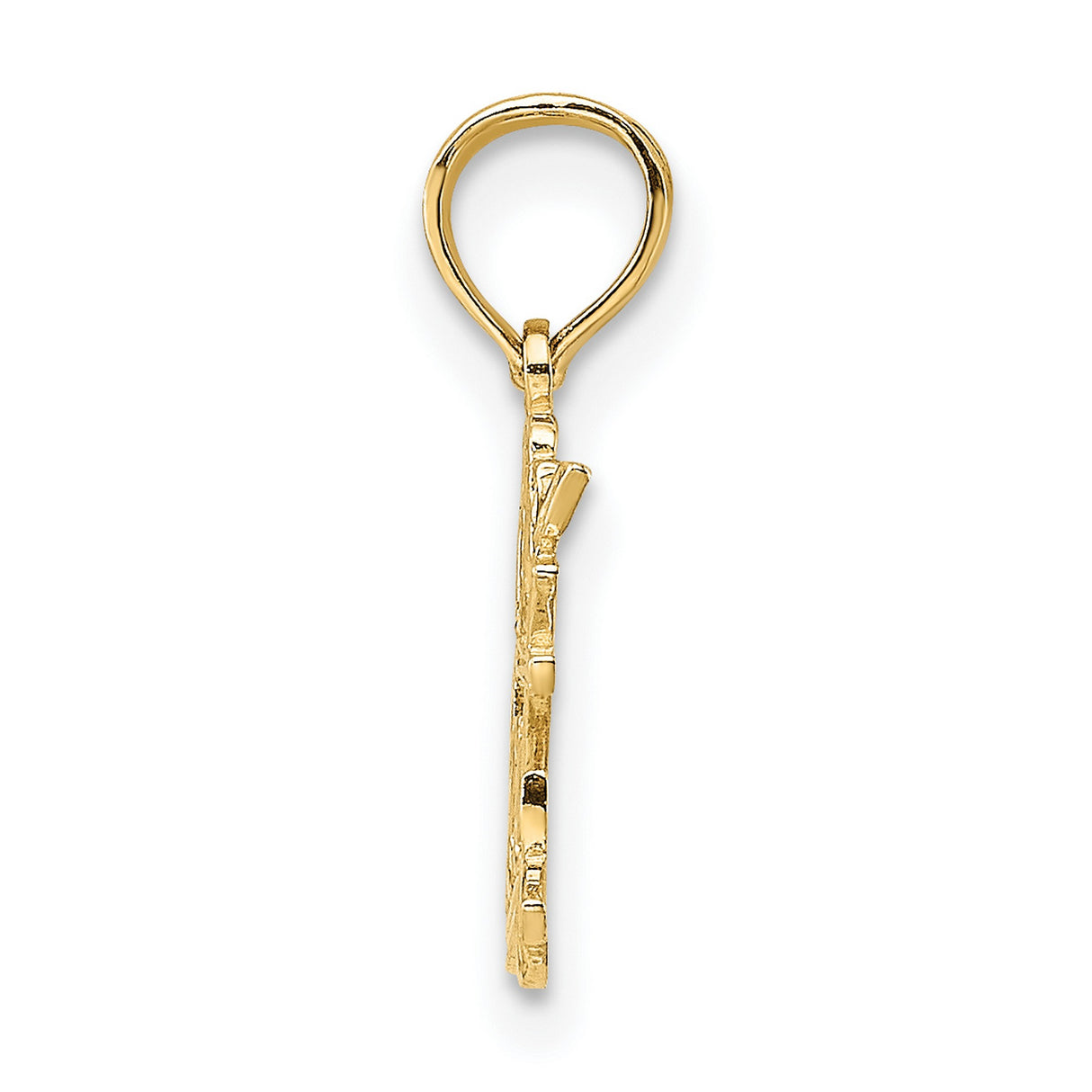 14k Yellow Gold Cat Pendant with Heart Symbol, Playful Script Font, Unisex Pet Lover Charm