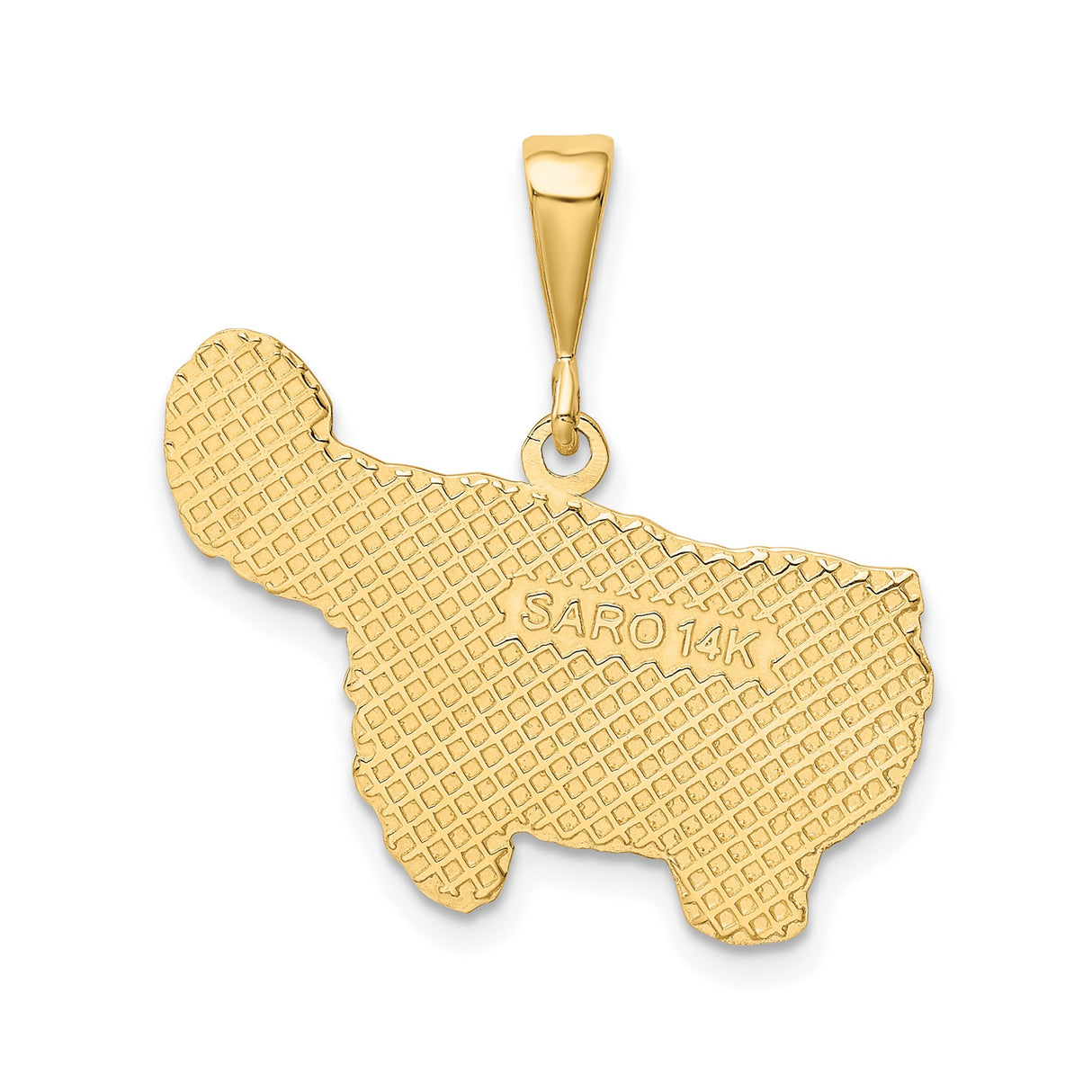 14k Yellow Gold Cat Pendant with Persian Feline Silhouette, Animal Charm for Women