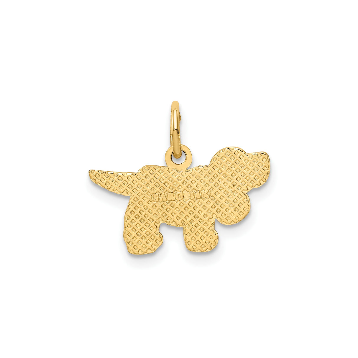 14k Yellow Gold Labrador Retriever Pendant, Textured Dog Charm, Animal Pet Keepsake Jewelry