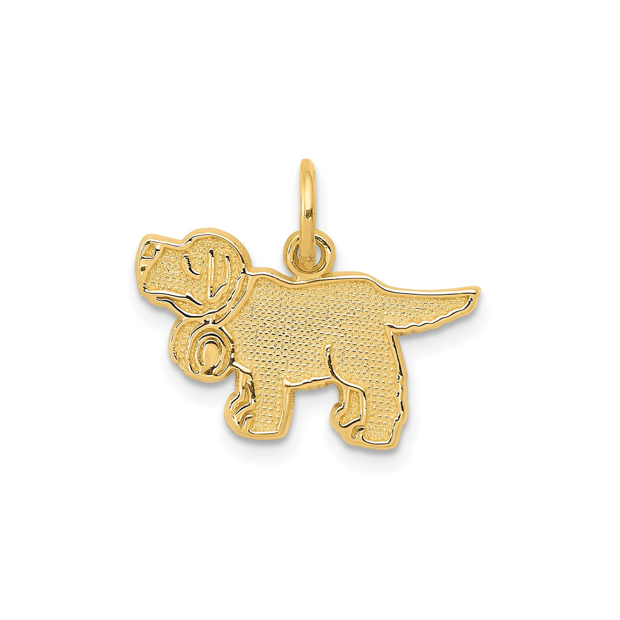 14k Yellow Gold Labrador Retriever Pendant, Textured Dog Charm, Animal Pet Keepsake Jewelry
