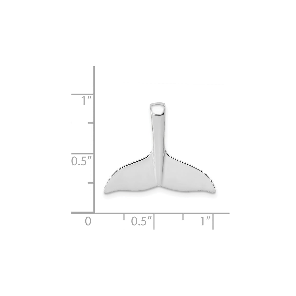 14k White Gold Whale Tail Pendant, Minimalist Nautical Ocean-Inspired Jewelry for Women or Unisex