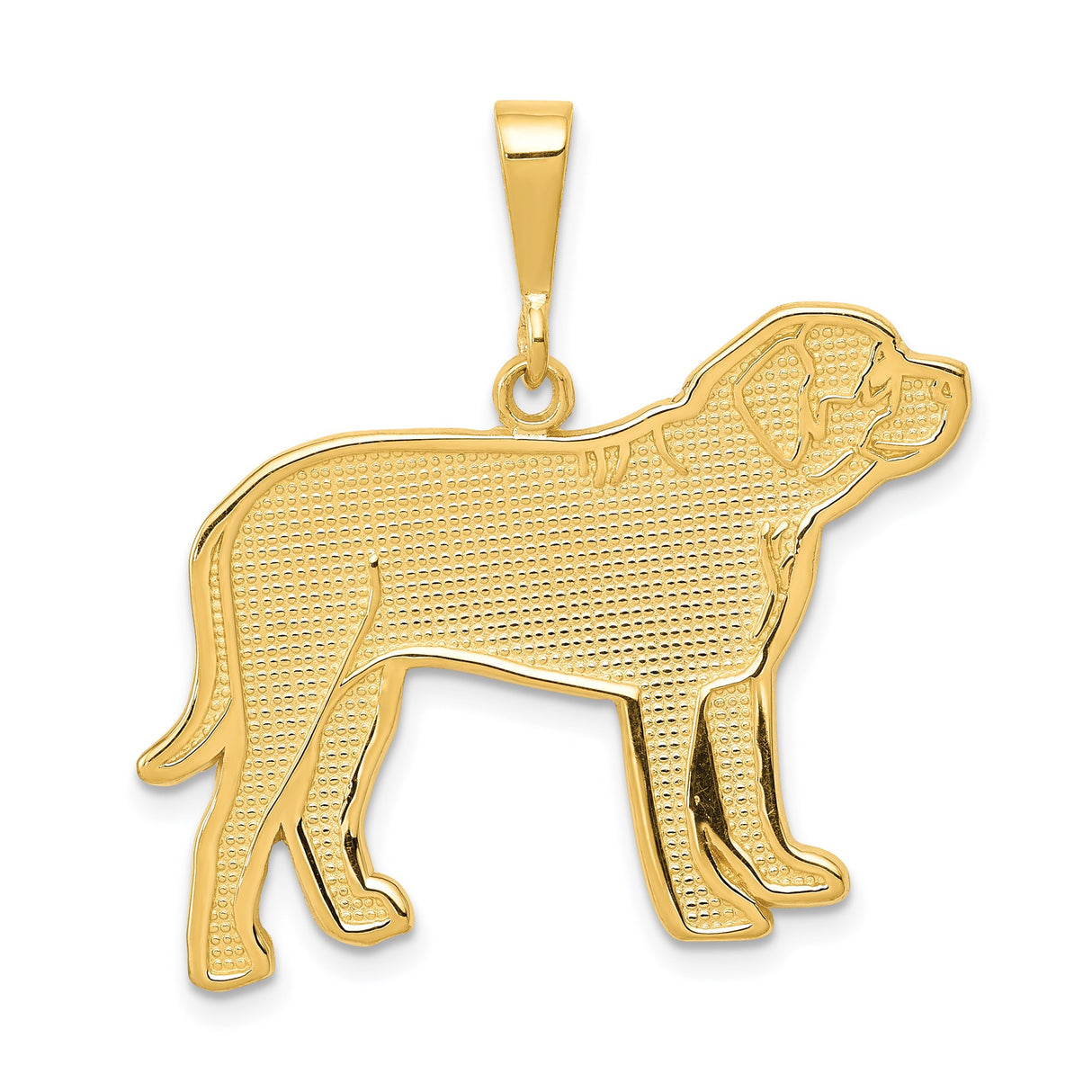 14k Yellow Gold Labrador Retriever Pendant, Detailed Dog Silhouette Charm, Unisex Pet Tribute Jewelry